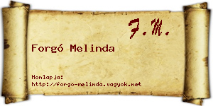 Forgó Melinda névjegykártya