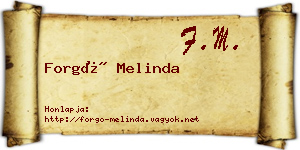 Forgó Melinda névjegykártya